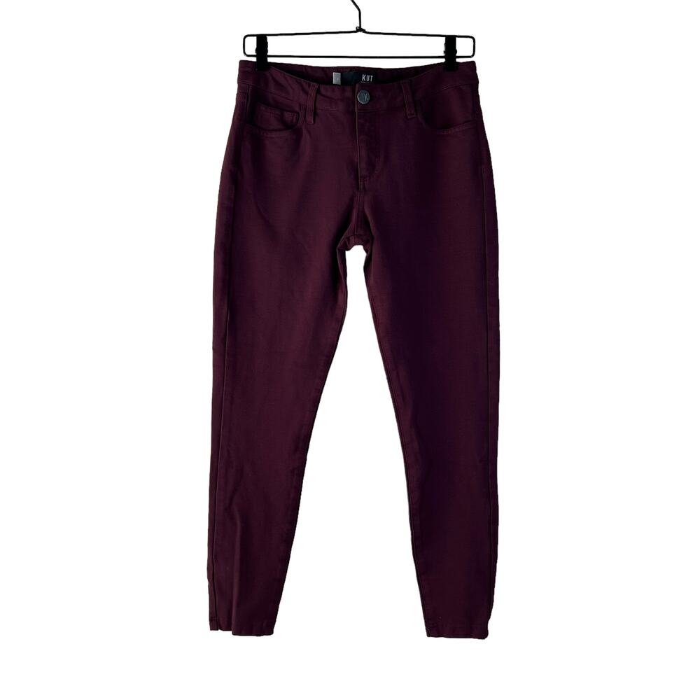 Kut from the Kloth Womens Maroon Jeggings Skinny Jeans Stretch Pockets Sz 4